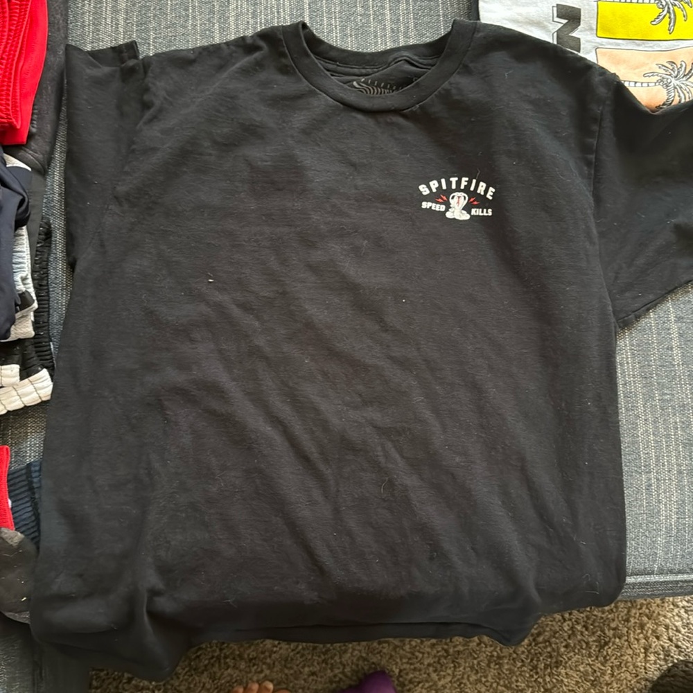 Black spit fire tee shirt
